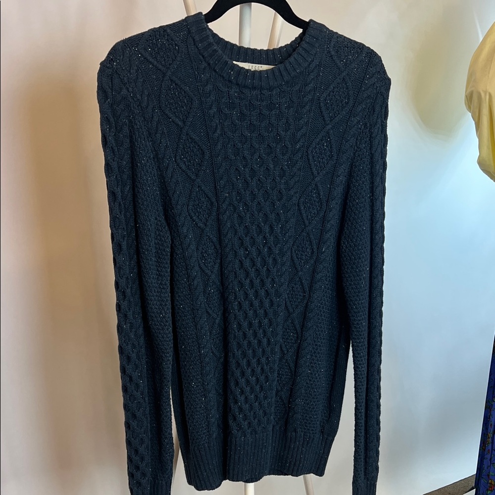 H&M Women's Cable Knit Sweater - Dark Blue